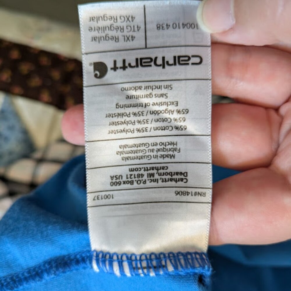 Carhartt Force Blue T-Shirt Size 4XL - Picture 2 of 10